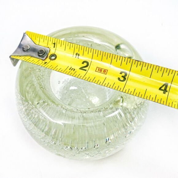 VTG Clear Blown Glass Bubbles Votive Candle Holder - Picture 10 of 10